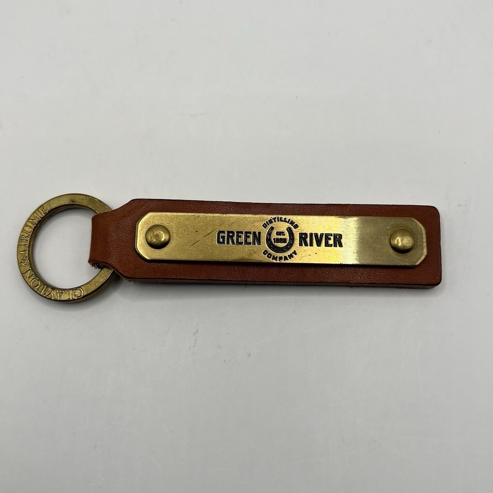 Green River‎ Distilling Co. Leather Key Chain Brown Clayton & Crume Bourbon